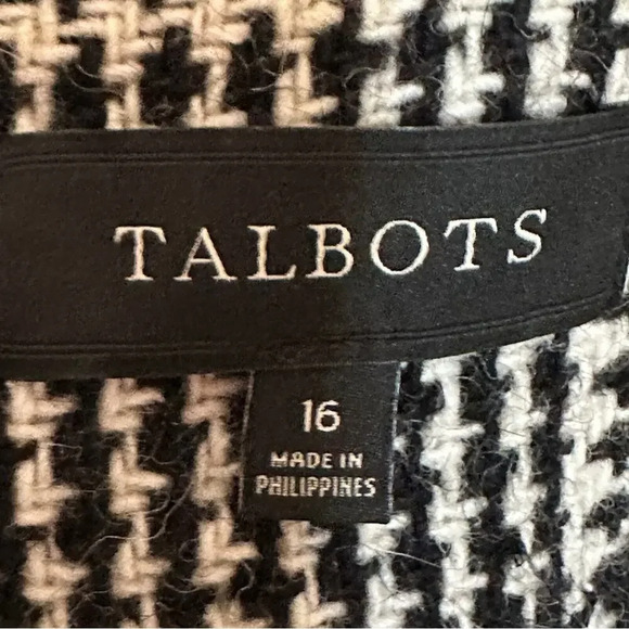 Talbots Size 16 TWEED DOUBLE BREASTED BLAZER - HOUNDSTOOTH Preppy Academia - Picture 3 of 12